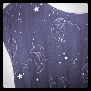 Black dress with moons and stars